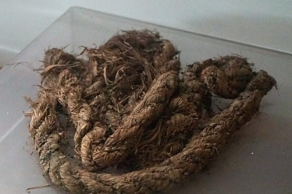 Cuerda gruesa y trenzada de fibra natural de cáñamo enrollada