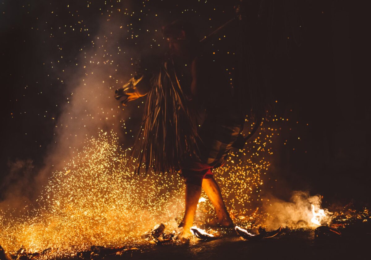 This is the sacred Sanghyang Djaran. A classical Balinese performance, told through fire and trance dance. The barefoot horse man moves around and through a bonfire made from coconut husks, kicking and dancing in a state of trance.I was excited to travel to Indonesia to explore it’s abundant greenery and beautiful environments… I never knew I’d stumble across something this magical.
