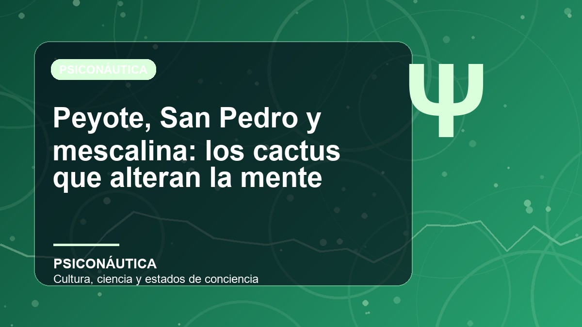 Imagen editorial de Peyote, San Pedro y mescalina: los cactus que alteran la mente