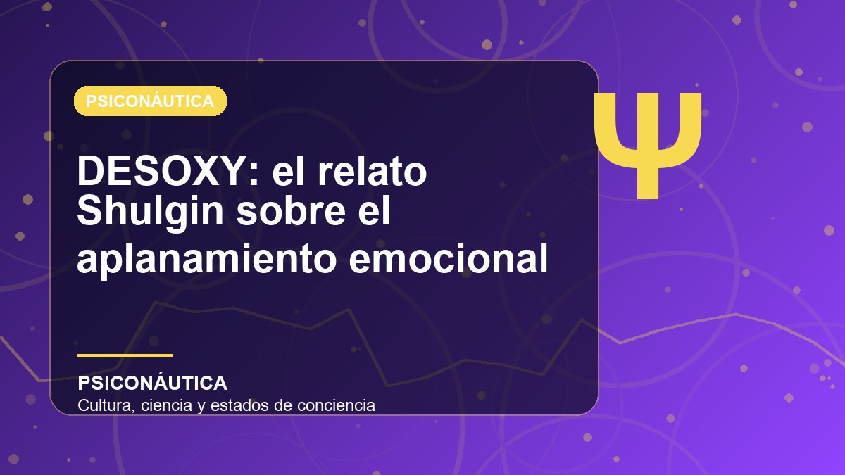 Imagen editorial de DESOXY: el relato Shulgin sobre el aplanamiento emocional