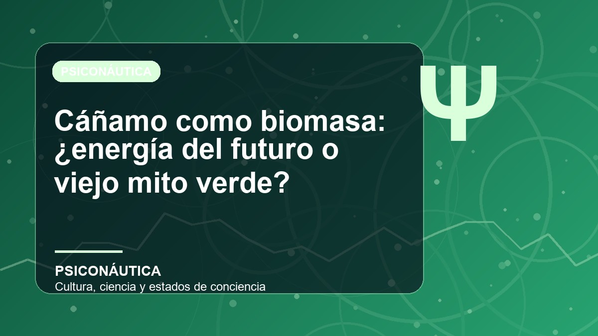 Imagen editorial de Cáñamo como biomasa: ¿energía del futuro o viejo mito verde?