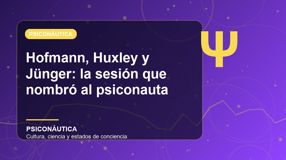 Imagen editorial de Hofmann, Huxley y Jünger: la sesión que nombró al psiconauta