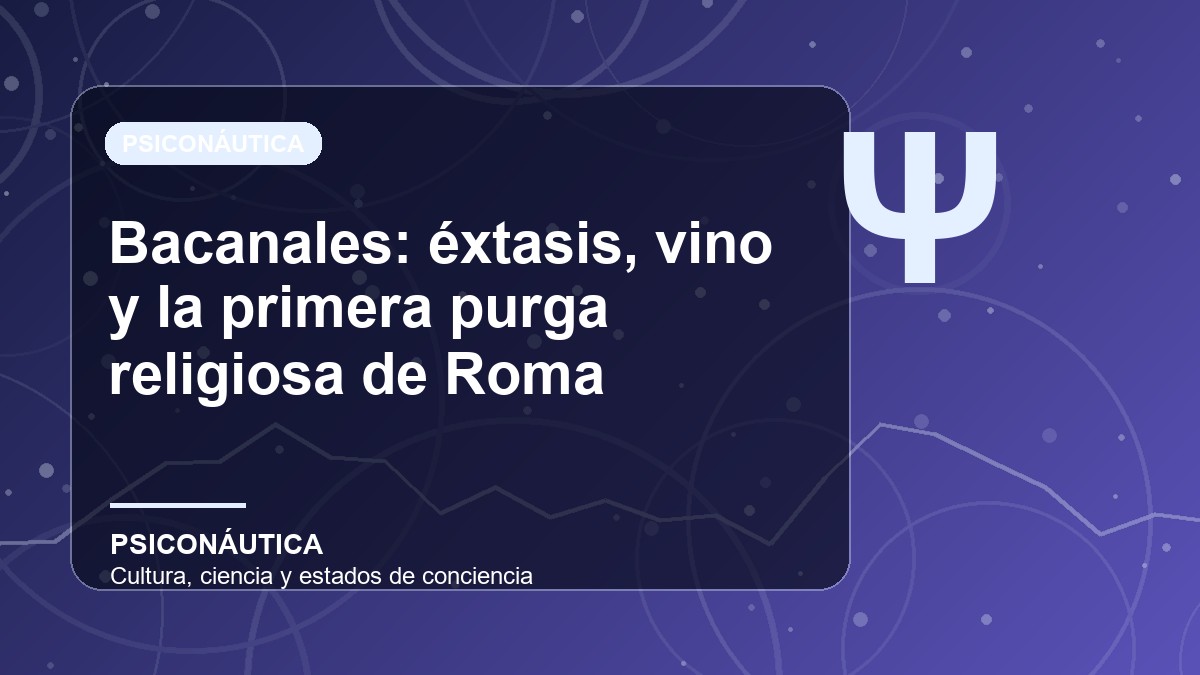 Imagen editorial de Bacanales: éxtasis, vino y la primera purga religiosa de Roma