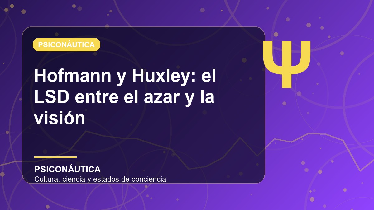 Imagen editorial de Hofmann y Huxley: el LSD entre el azar y la visión