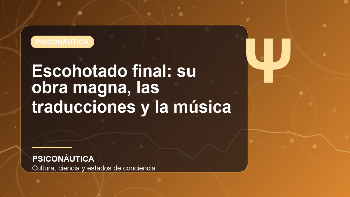 Imagen editorial de Escohotado final: su obra magna, las traducciones y la música