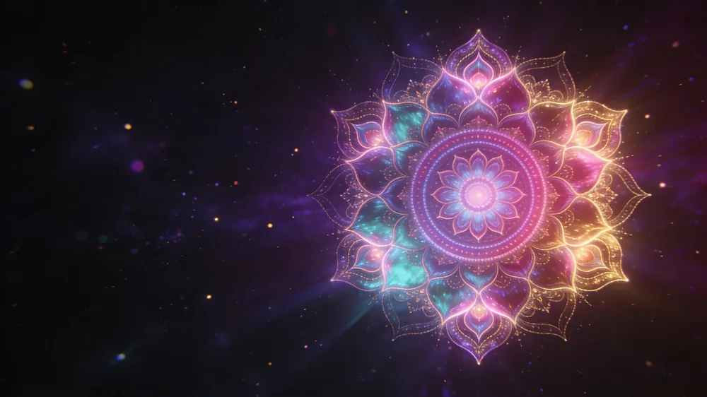 Mandala de colores con simetría radial